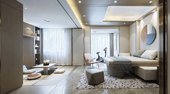75㎡新中式小戶型暗藏玄機，客廳、茶室秒變臥室？這個設計火了！