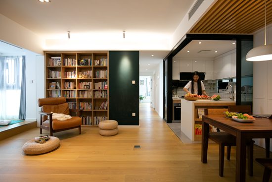在家里開個圖書角，99㎡日式家居，這樣開闊的設(shè)計瞬間擴大5㎡
